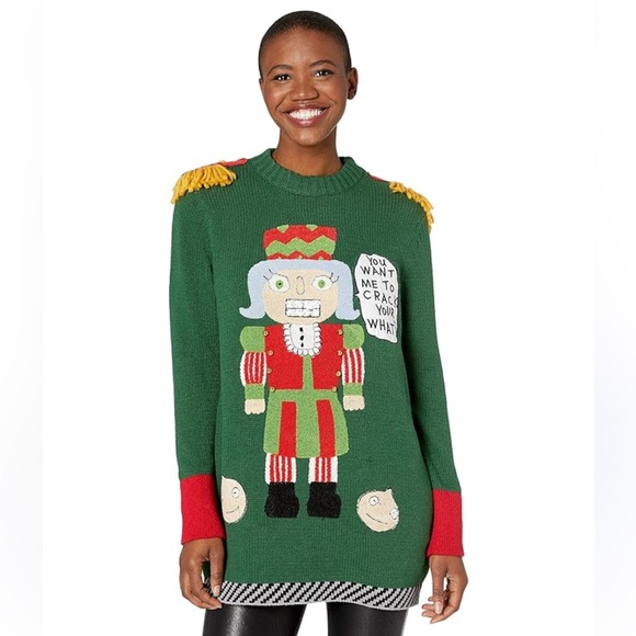 21. Dubgee Whoopi Goldberg Nutcracker Holiday Christmas Sweater NWT - Picture 7 of 16